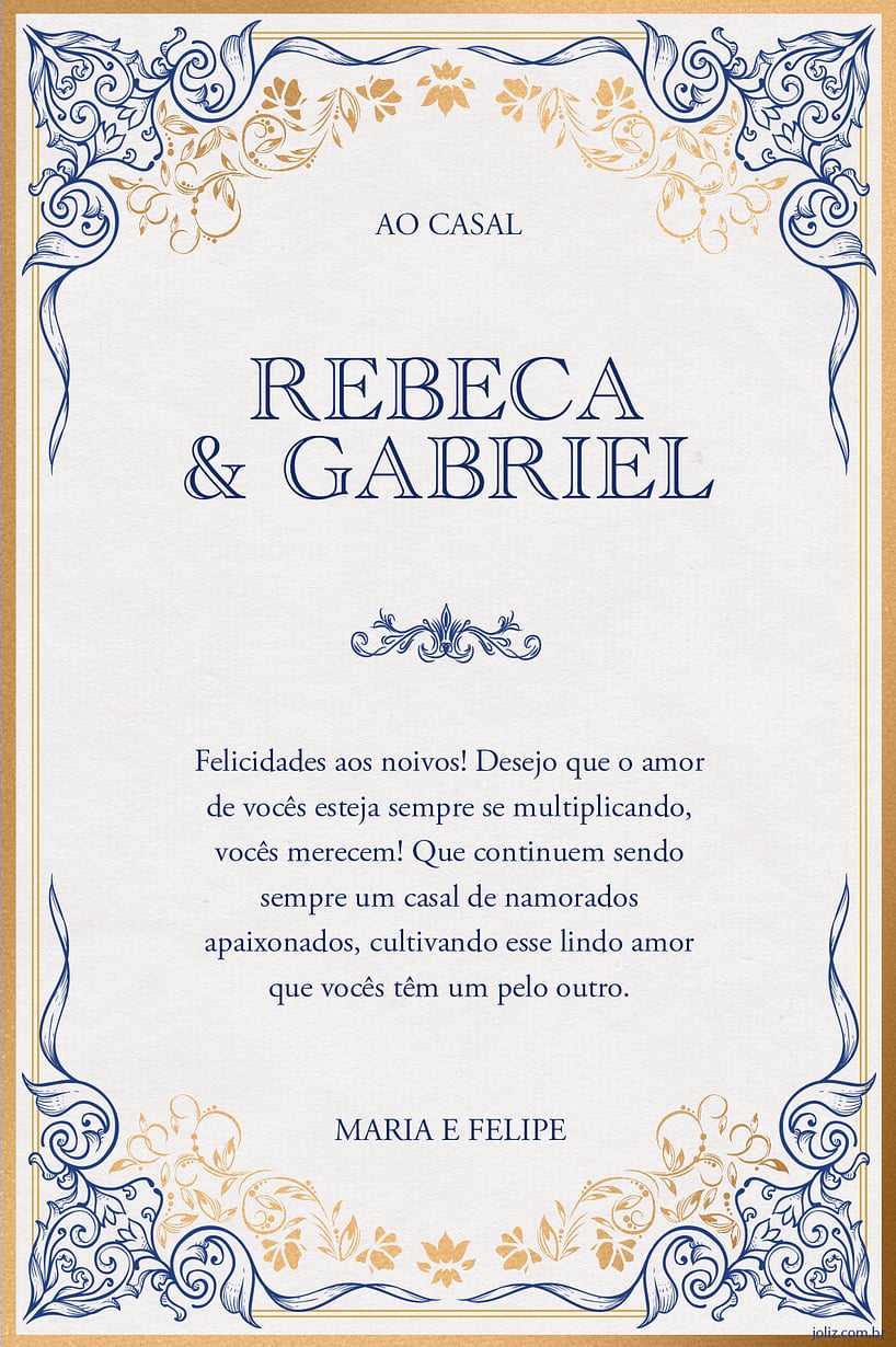 Cartao de Casamento - Arabescos