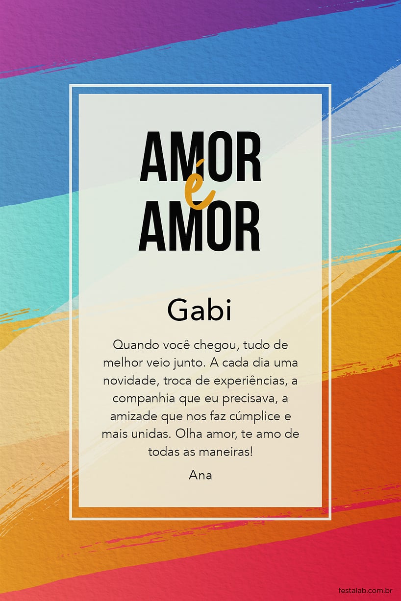 Cartao de Ocasioes especiais - Amor e Amor