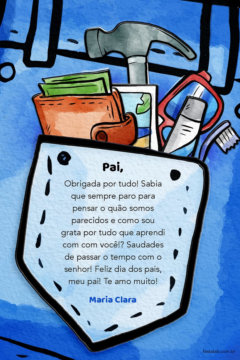 Cartao de Ocasioes especiais - Bolso de pai