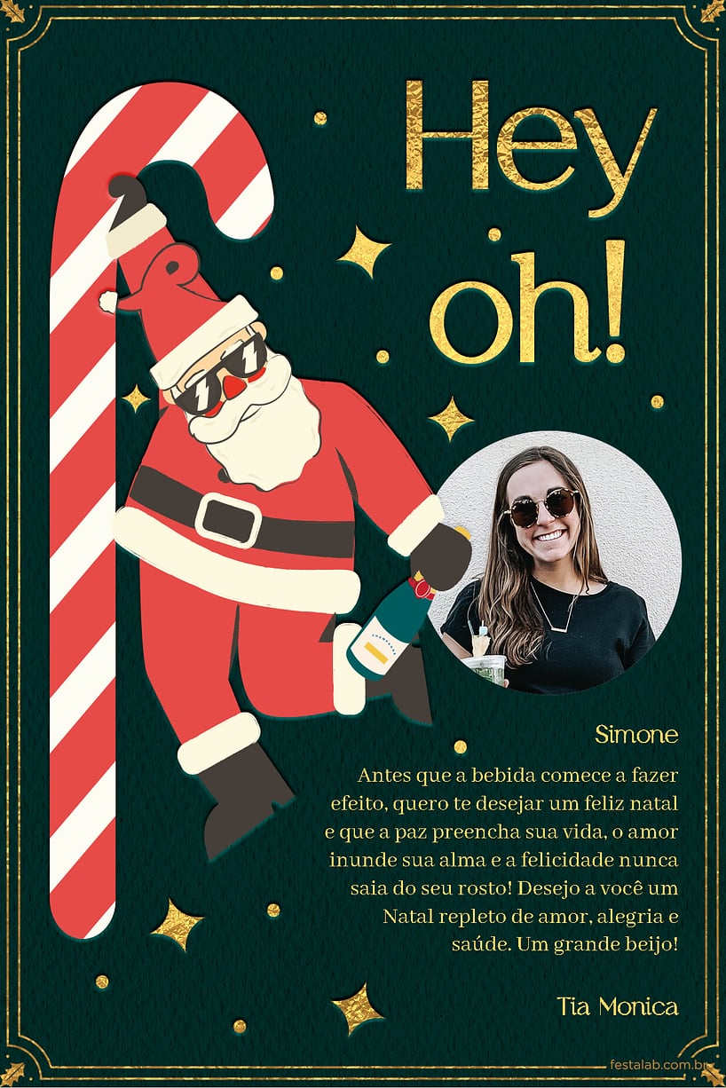 Cartao de Ocasioes especiais - Papai Noel Alegre