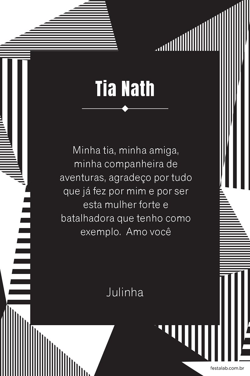 Crie seu Cartão de Ocasiões especiais - Preto e Branco com a Festalab