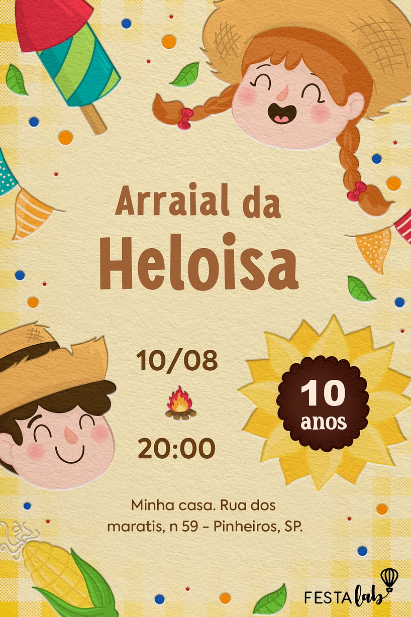 Convite de Aniversario - Arraia da Alegria