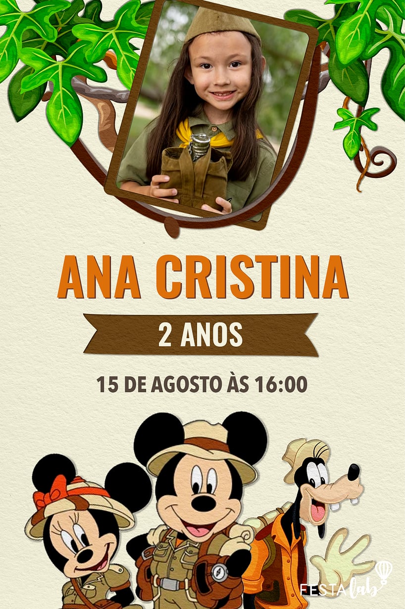 Criar convite de aniversário - Aventura do Mickey| FestaLab