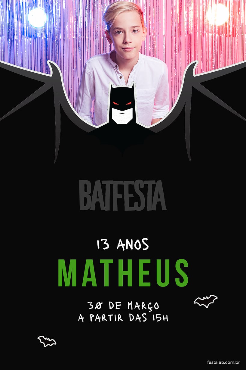 Convite de Aniversario - Batfesta Verde