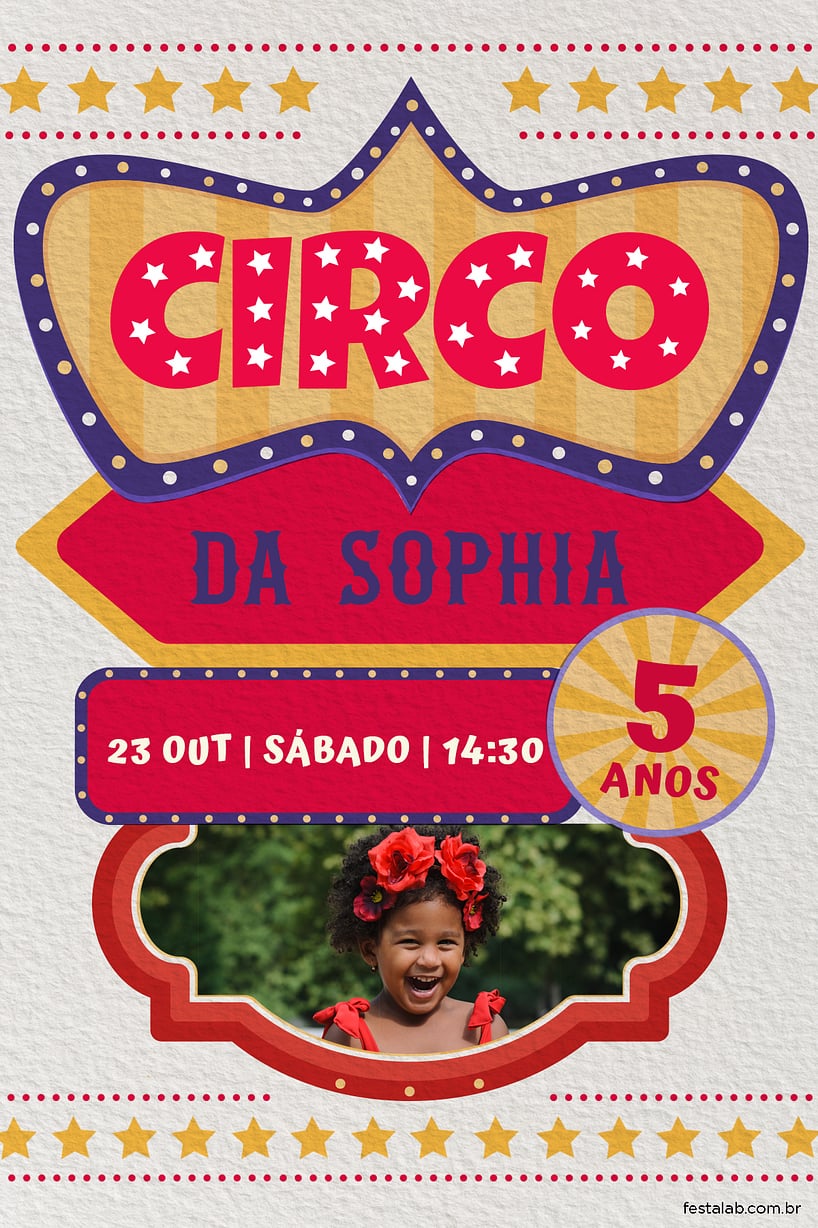 Convite de Aniversario - Circo