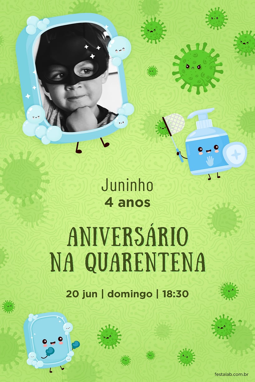 Criar convite de aniversário - Encontro quarentena| FestaLab