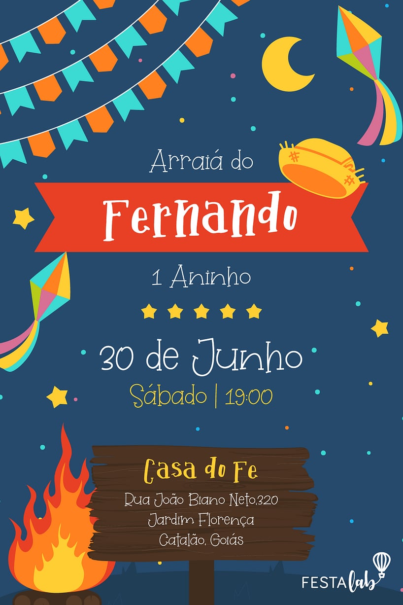 Convite de Aniversario - Festa Junina