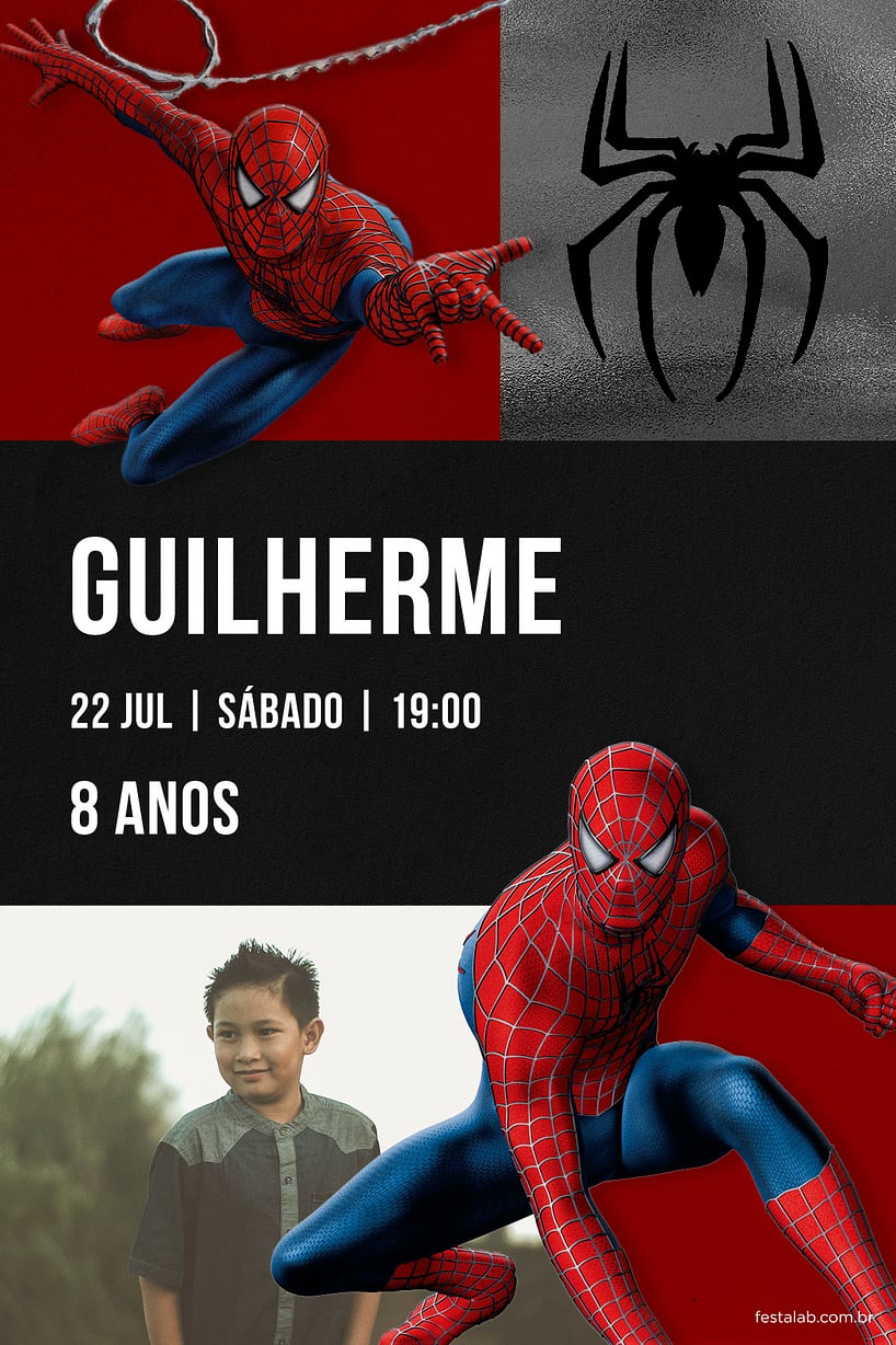 Convite de Aniversario - Homem Aranha