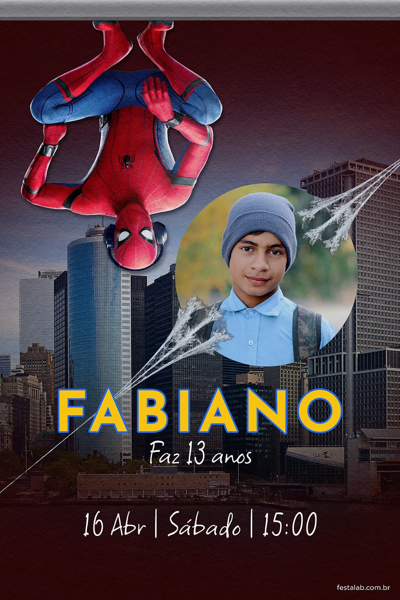 Convite de Aniversario - Homem aranha escuro