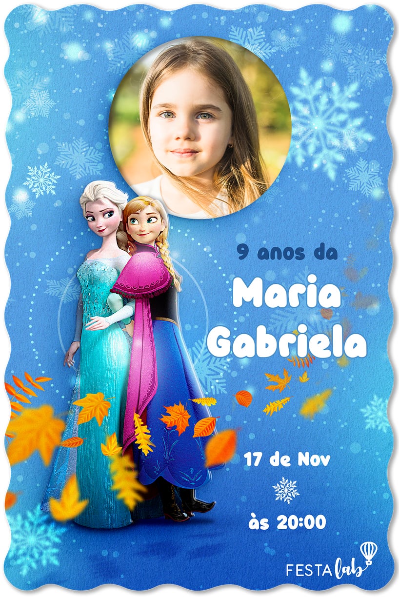 Convite de Aniversario - Inverno da Frozen