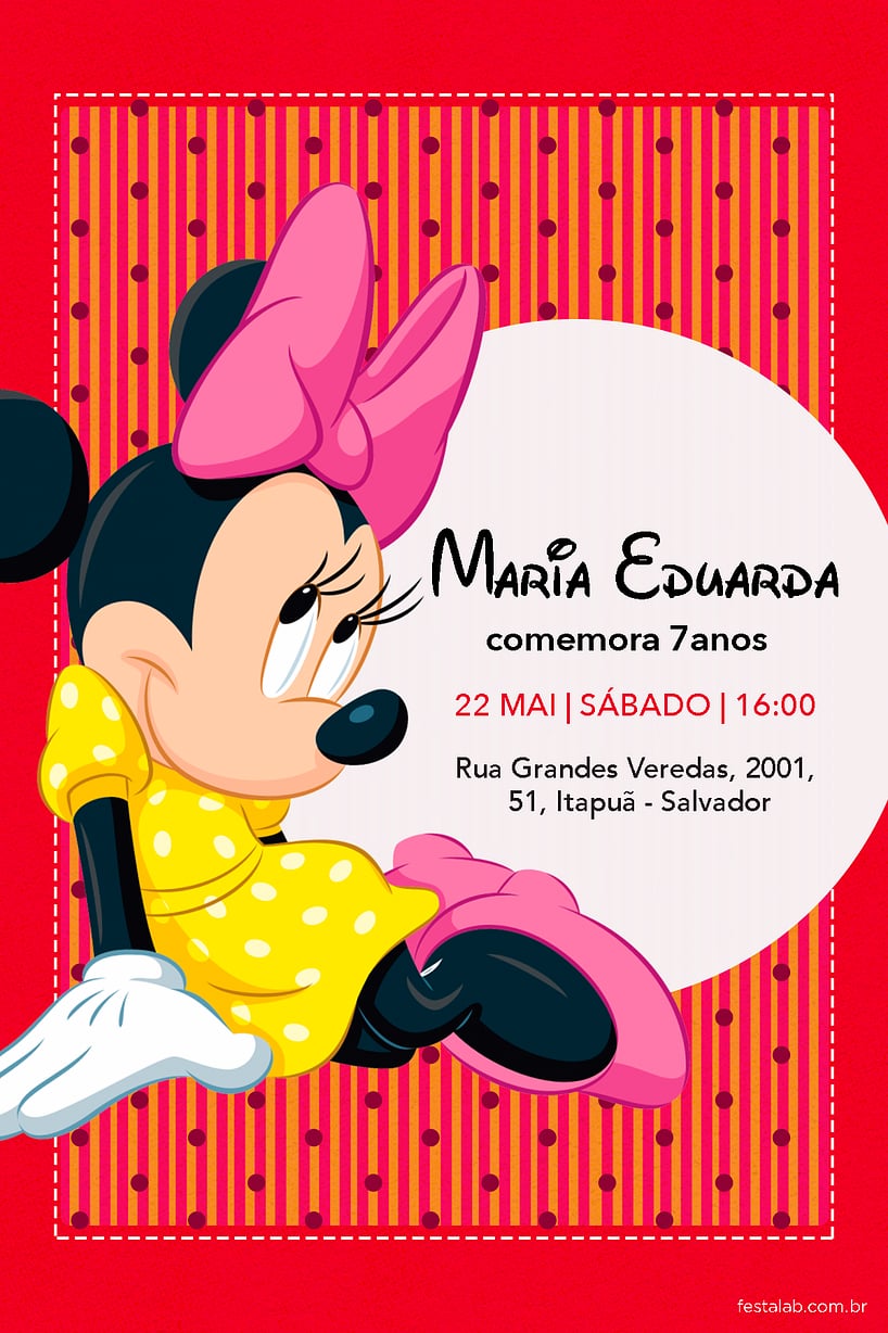 Criar convite de aniversário - minnie mouse rosa| FestaLab