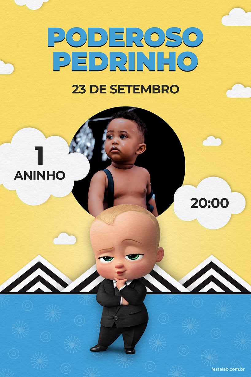 Convite de Aniversario - O Poderoso Chefinho Amarelo