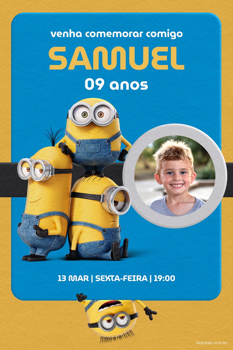 Convite de Aniversario - Os Minions