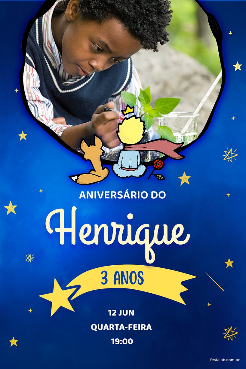 Convite de Aniversario - Pequeno Principe