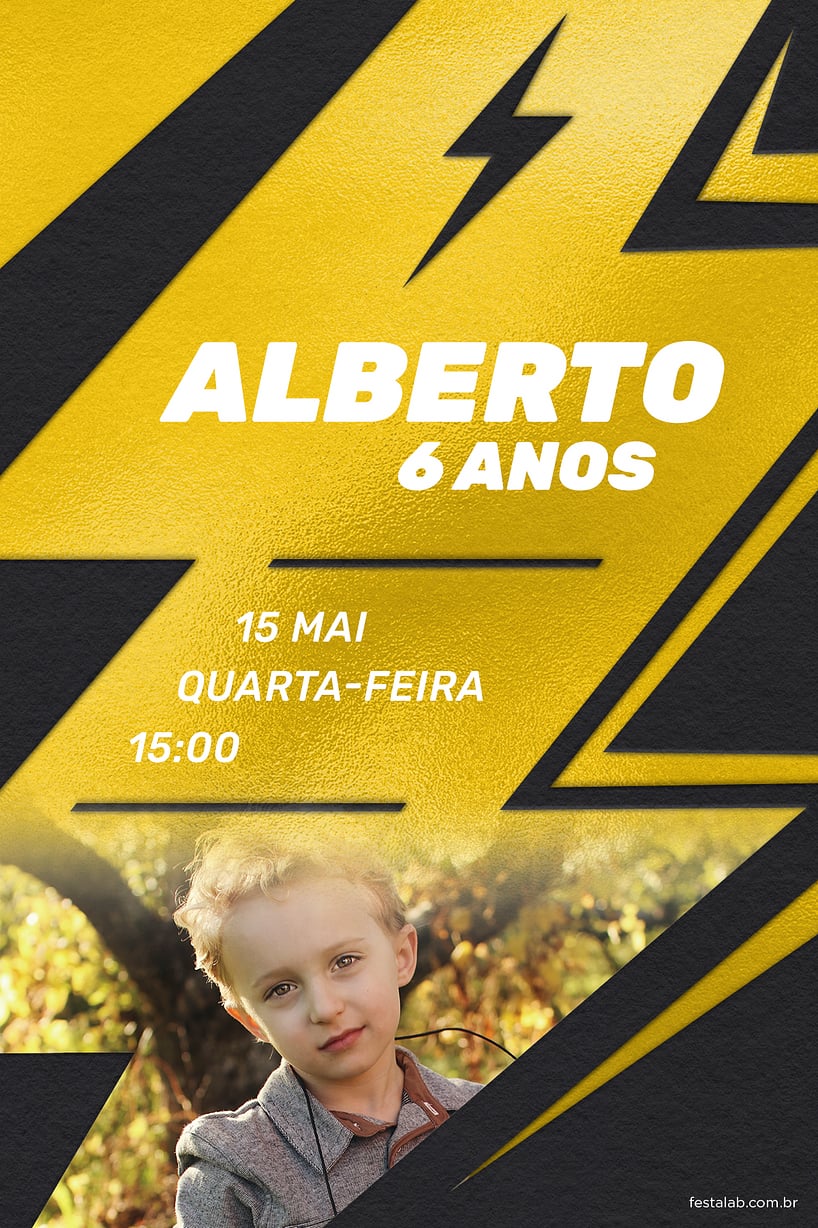 Criar convite de aniversário - Raio: The Flash| FestaLab