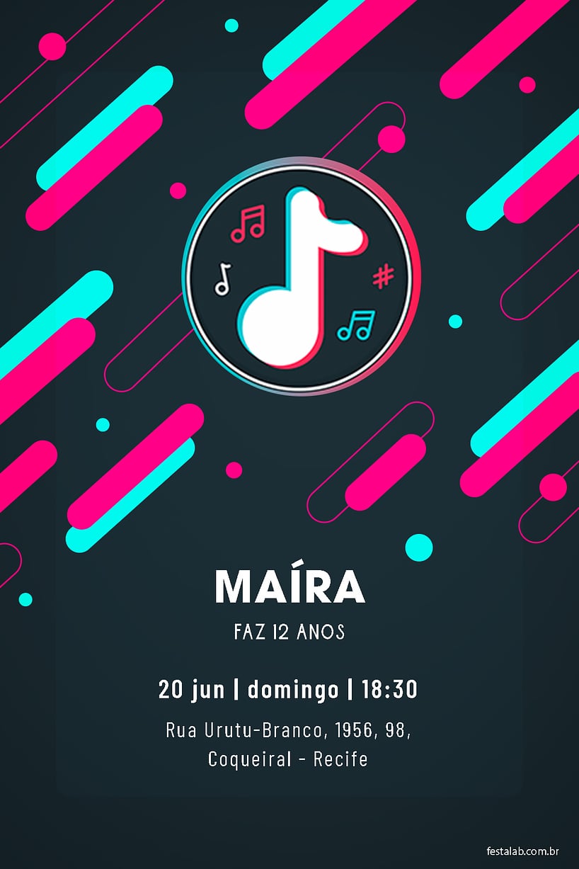 Criar convite de aniversário - TikTok| FestaLab