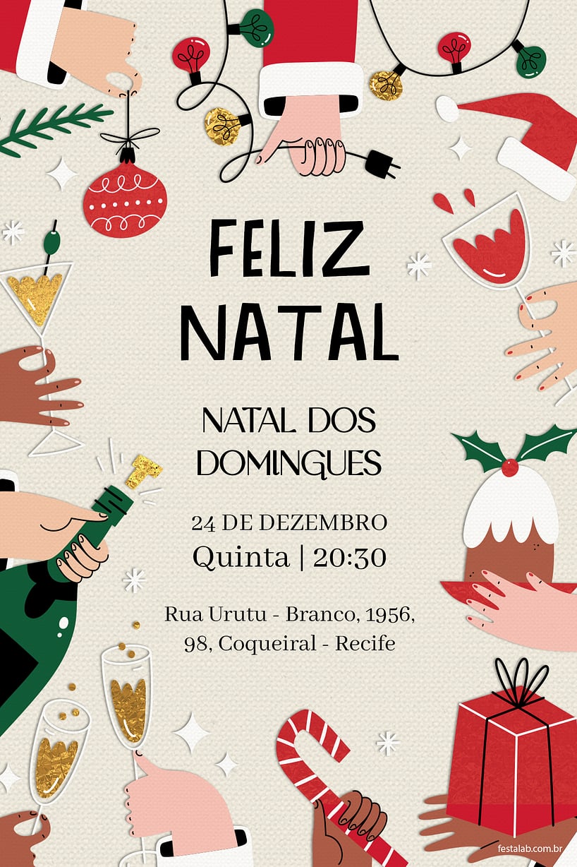 Criar convite de Ocasiões especiais - Natal em família| FestaLab