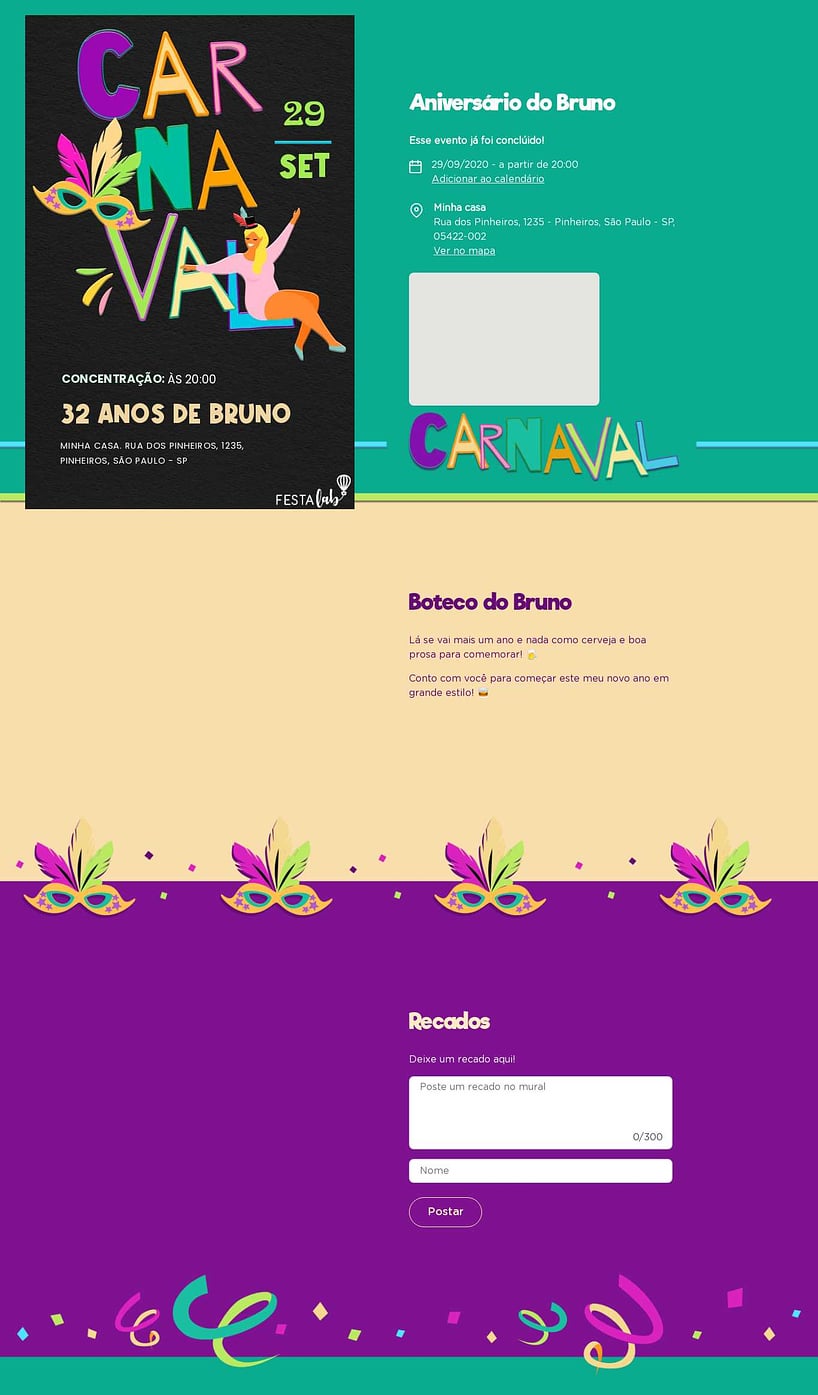 Vibe de Aniversario Adulto - Lettering de Carnaval