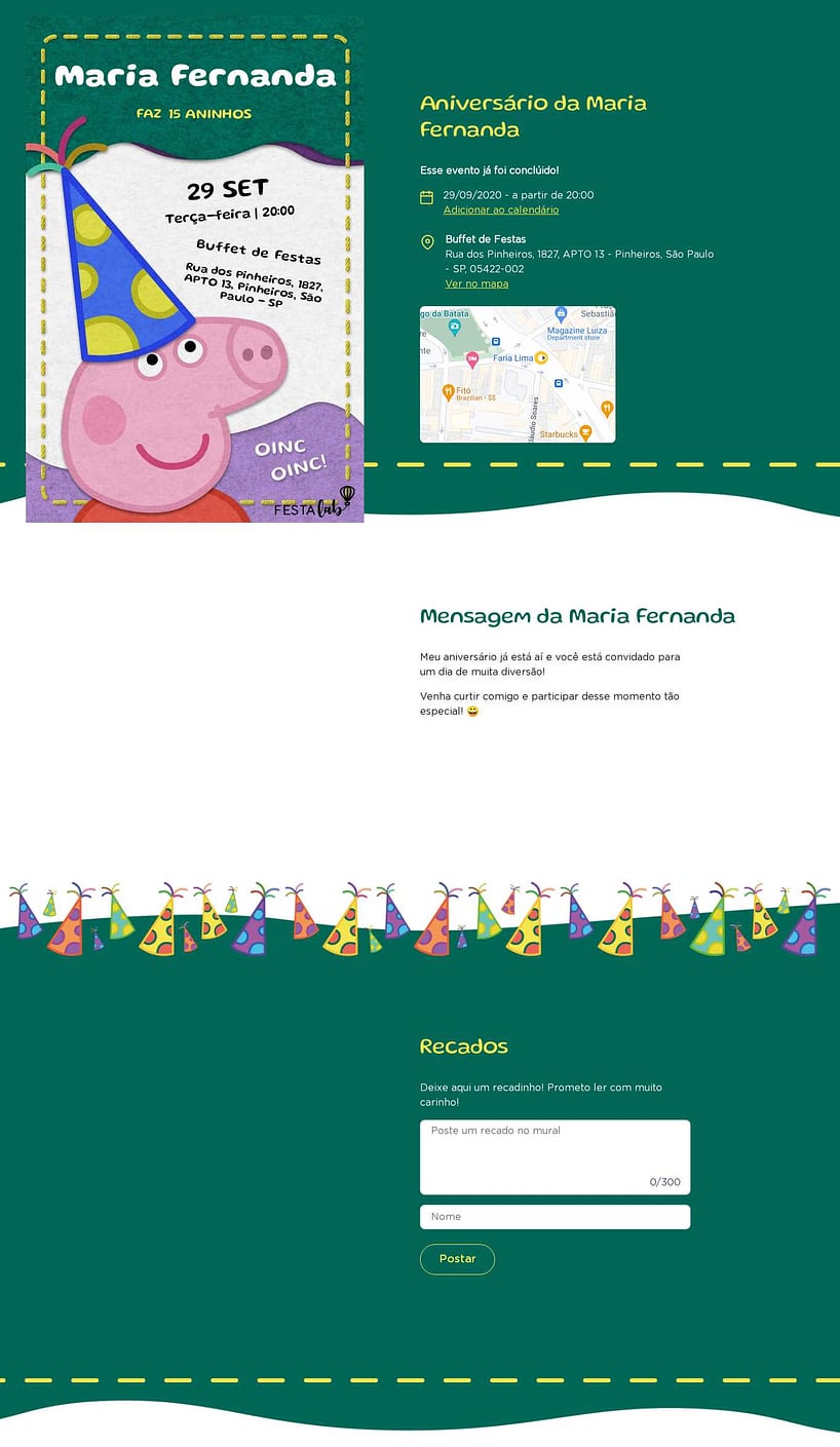 Vibe de Aniversario - Pequena peppa pig verde